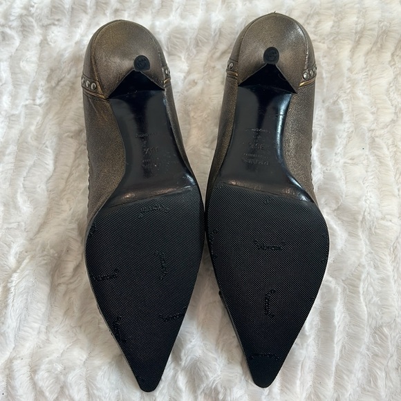 PRADA CALZATURE DONNA FUME STUD CAMMELLO SIZE 36.5 US 6.5 medieval stiletto heel - Picture 9 of 11
